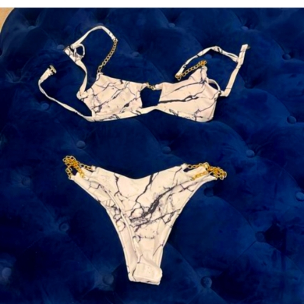 Black&white marble swimsuit